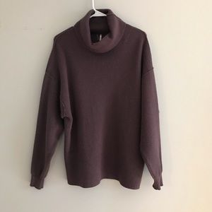 Free People softly structured tunic in purple.